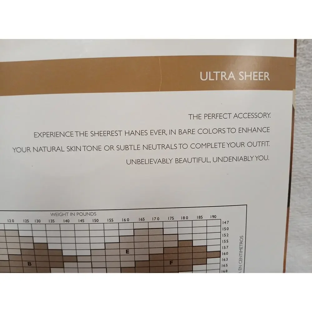Vintage New Hanes Control Top Sandalfoot Ultra Sheer Pantyhose JET Sz D No Lines